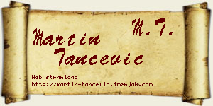 Martin Tančević vizit kartica